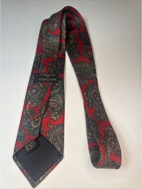 Genuine Ferrell Reed 100% Silk Handmade Stylish Formal/Casual Tie Paisley Red